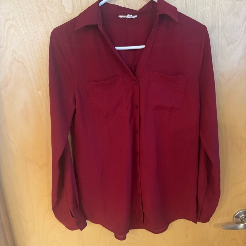 Maurices Burgundy Button-Down Shirt